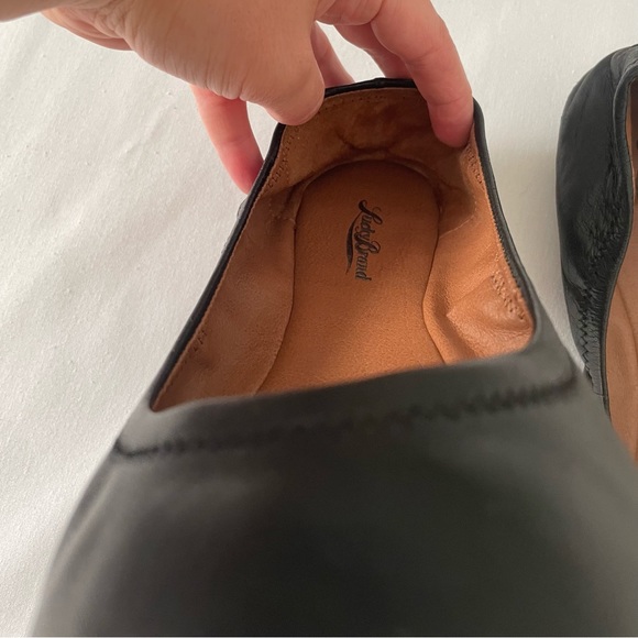 Lucky Brand Black Tan Leather Ballet Flats 8.5 M Emmie - Picture 9 of 13
